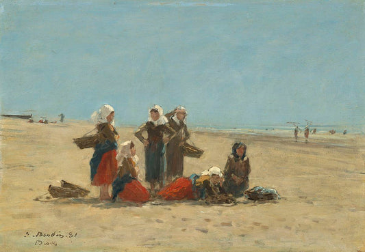 🏖 Femmes sur la Plage de Berck – Eugène Boudin (1881)