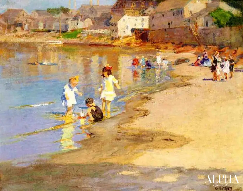 At the Beach of Edward Henry Potthast - Reproductions de tableaux et peintures haut de gamme