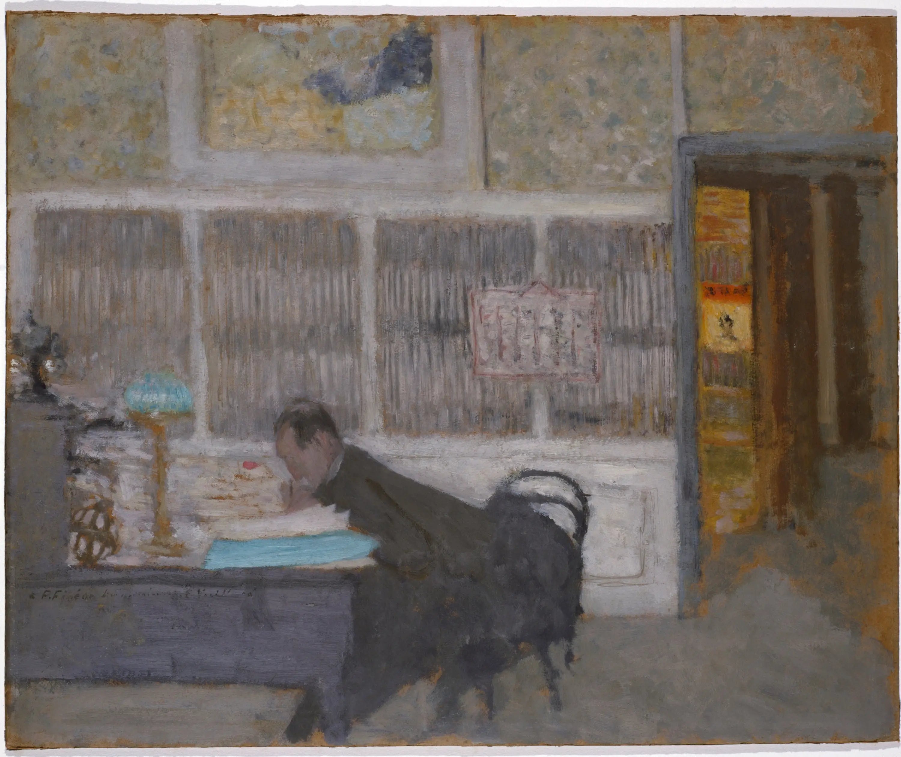 À la revue blanche (Portrait de Félix Fénéon). - Édouard Vuillard - Alpha Reproduction