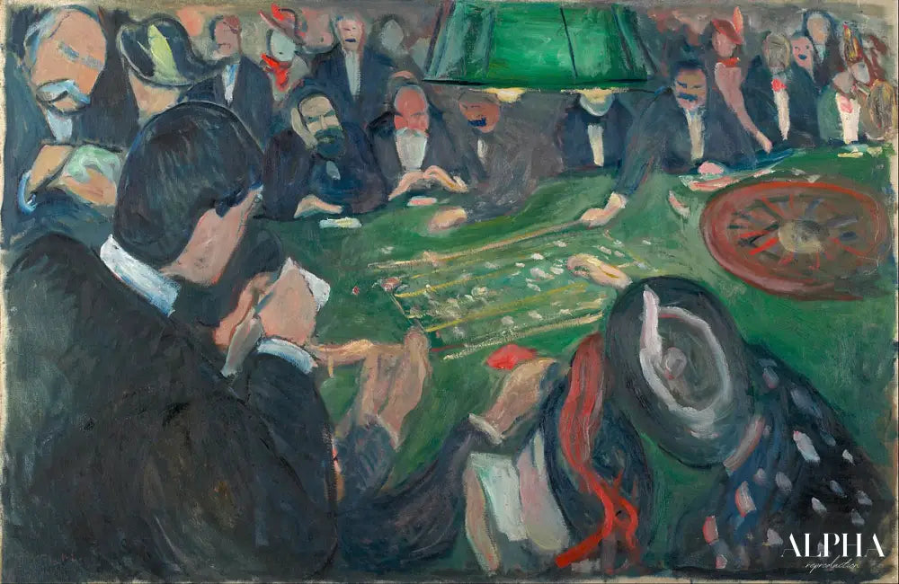 À la table de roulette à Monte Carlo - Edvard Munch - Reproductions de tableaux et peintures haut de gamme