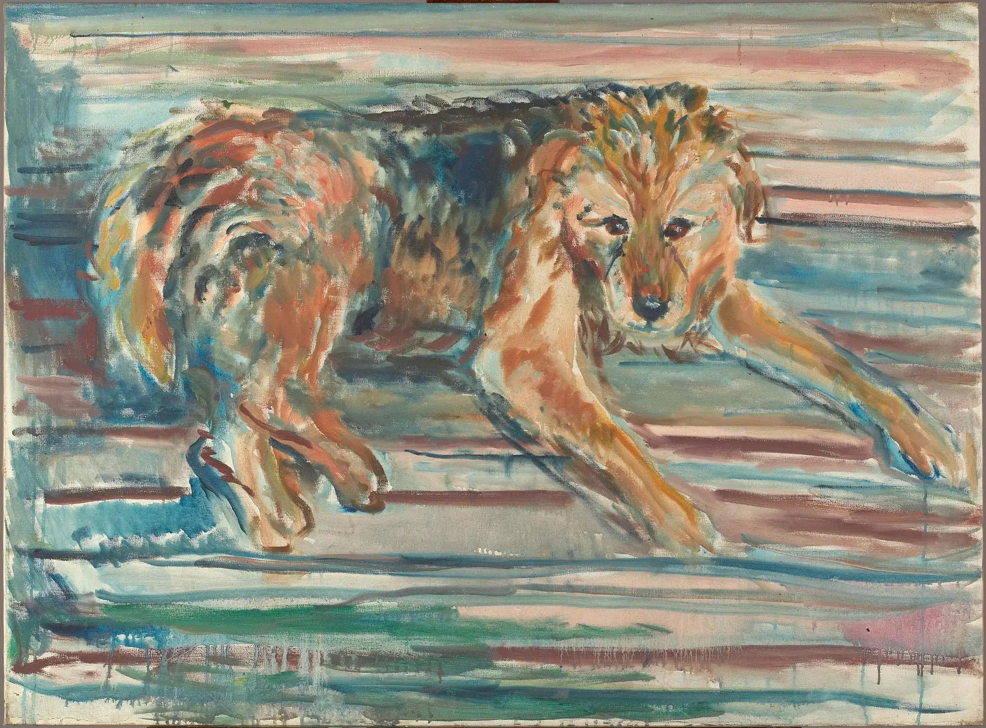 Reproduction du tableau « Airdale Terrier - Edvard Munch » par Alpha Reproduction en peinture à l’huile