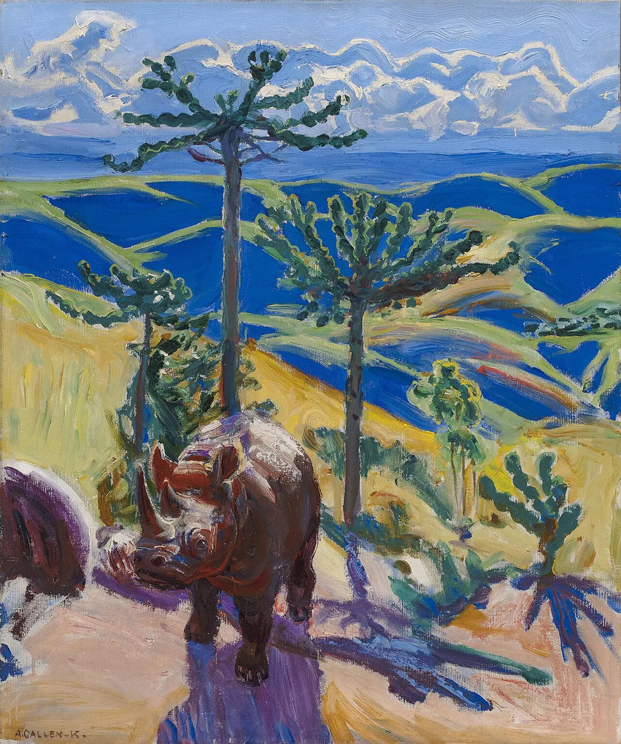 Rhinocéros et euphorbes - Akseli Gallen-Kallela