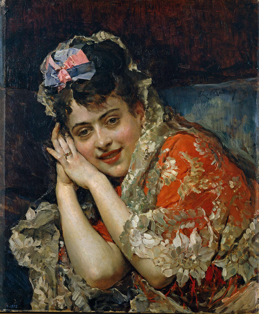 Aline Masson, avec une mantille blanche - Raimundo de Madrazo y Garreta