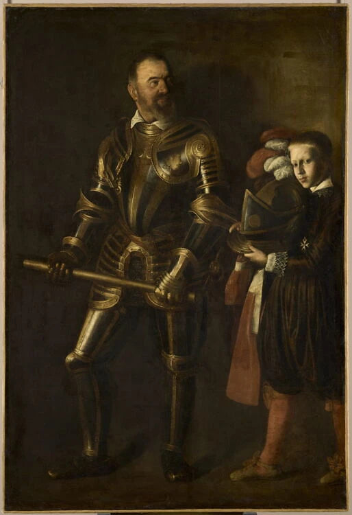 Alof de Wignacourt (1547-1622), grand maître de l'Ordre de Malte de 1601 à 1622, et son page - Caravaggio Caravage
