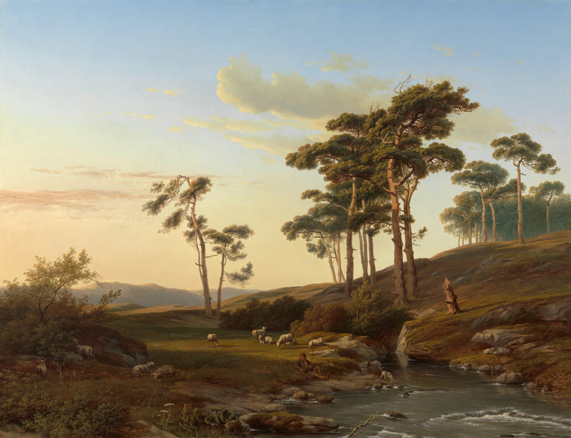 Ambiance du soir avec berger - Cornelis Lieste