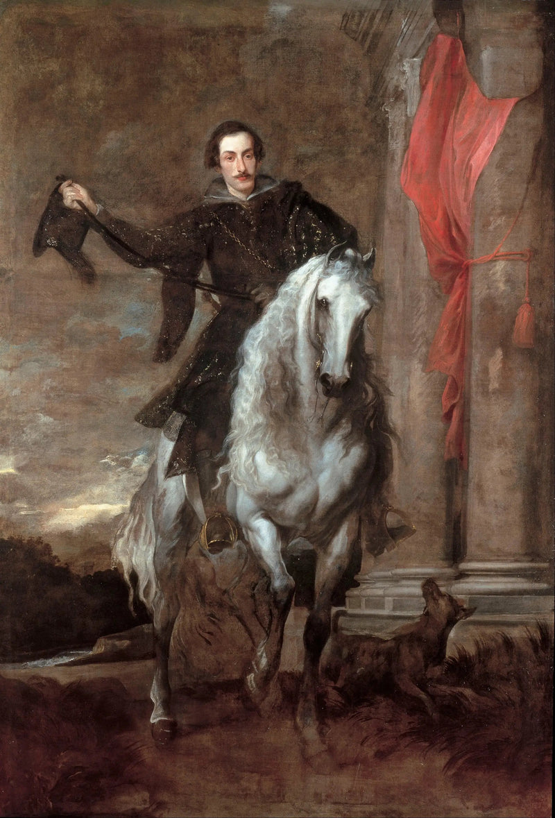 एंटोन जूलियो ब्रिग्नोले घुड़सवारी पर - Antoine van Dyck