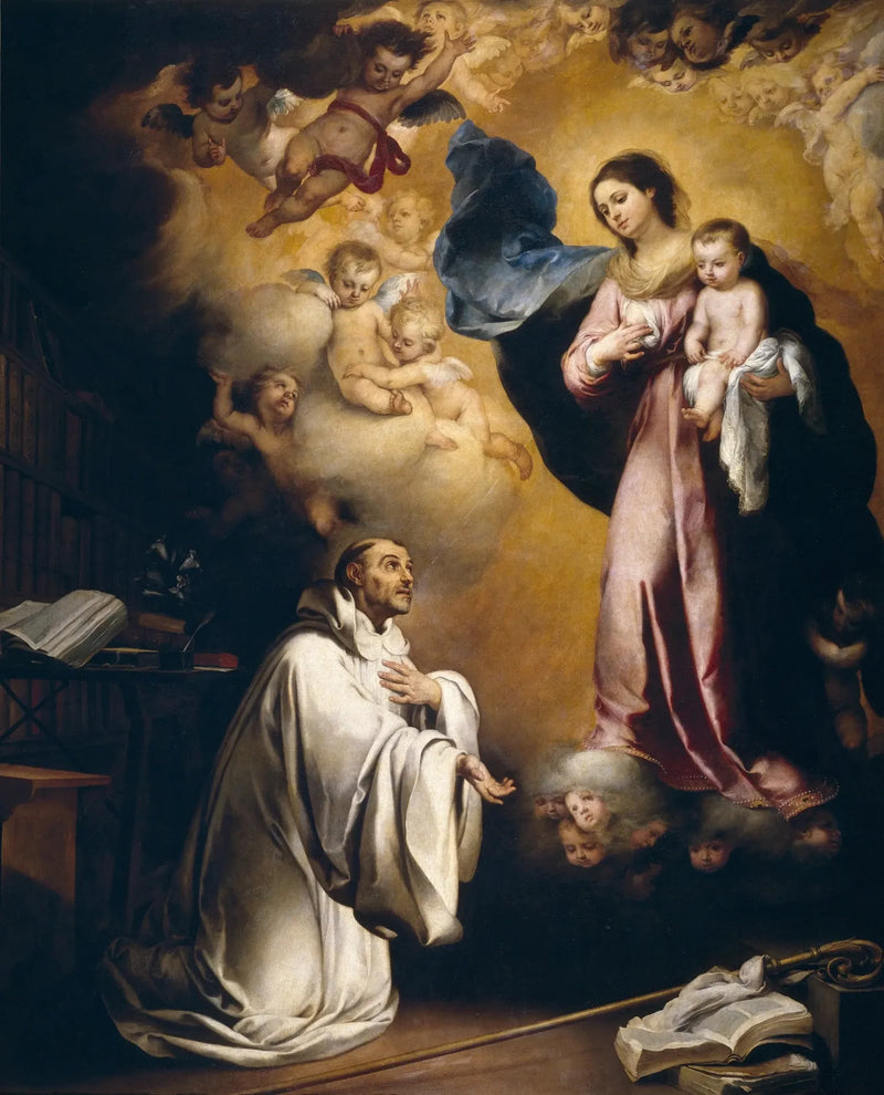 सेंट बर्नार्ड में वर्जिन मैरी का प्रकट होना - बारटोलोमे़ Esteban Murillo