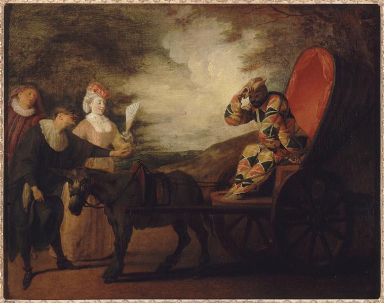 चंद्रमा में अरलेक्विन सम्राट - Antoine Watteau