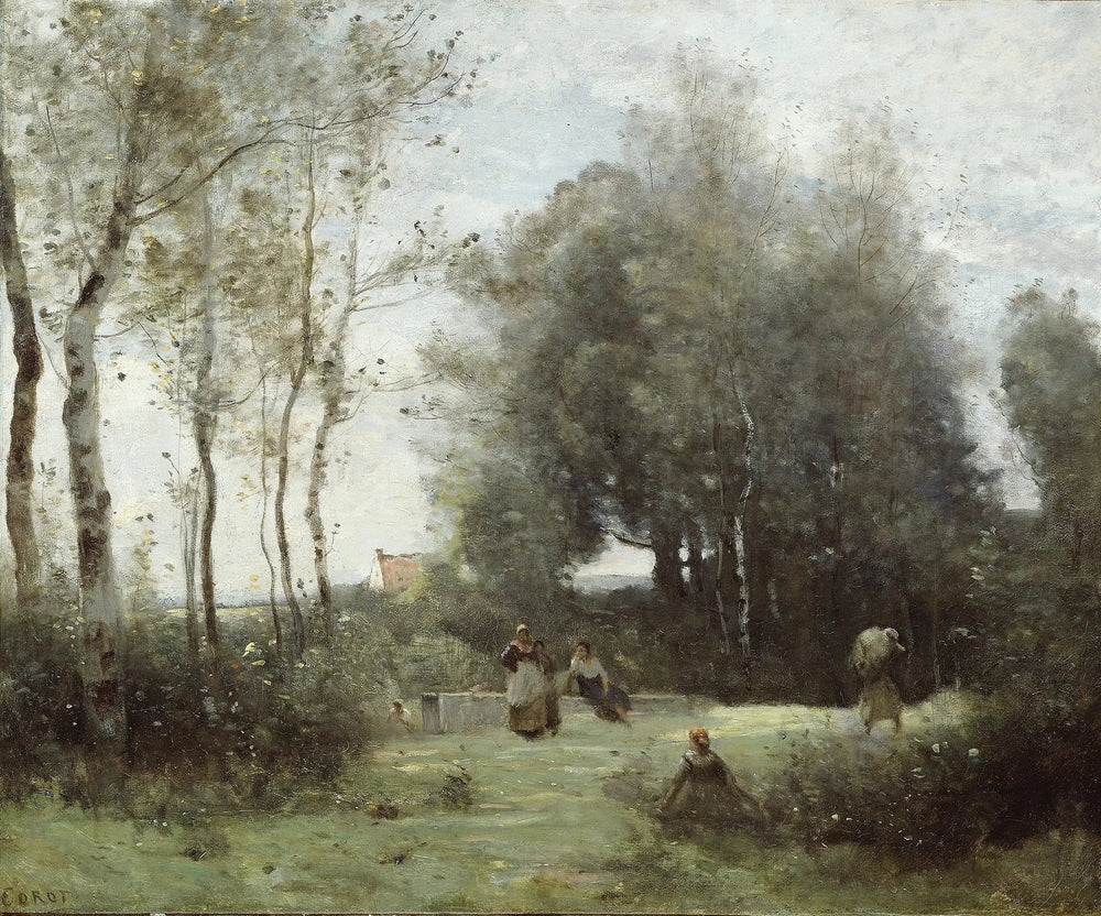 Arleux-Palluel, Le Pont des Rendez-vous - Jean-Baptiste Camille Corot image 1 reproduction artisanale de tableau