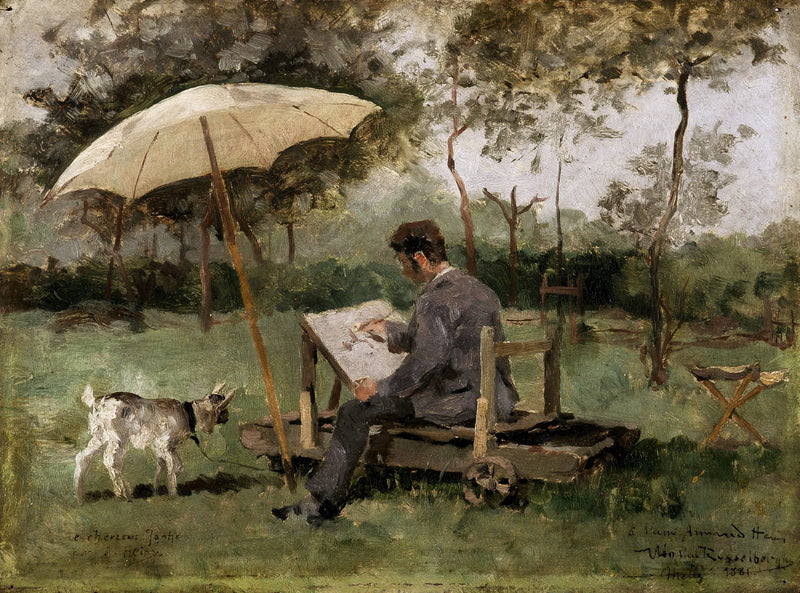 आर्मंड हेंसplein air में पेंटिंग कर रहे हैं - थियो वान राइसलबर्ग