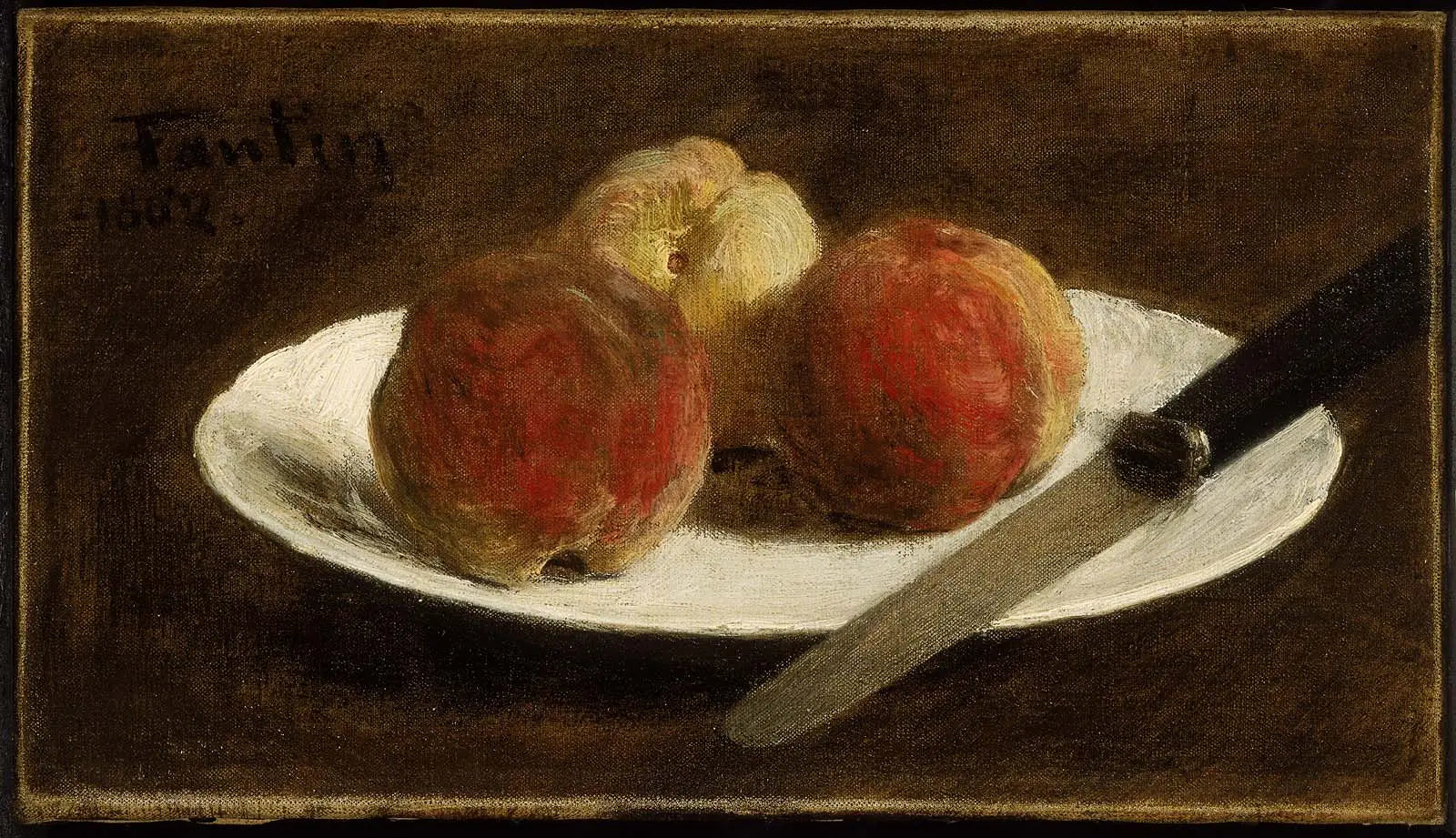 Assiette de pêches - Henri Fantin-Latour - Alpha Reproduction