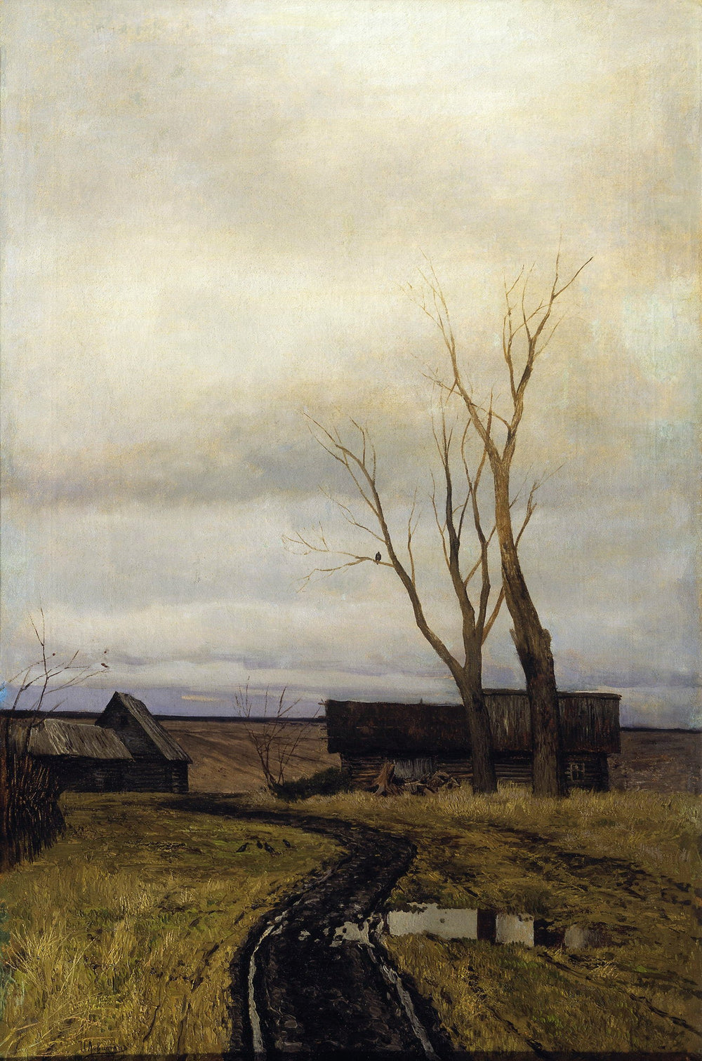 Automne. La route vers le village - Isaac Levitan image 1 tableau peint à l’huile sur toile