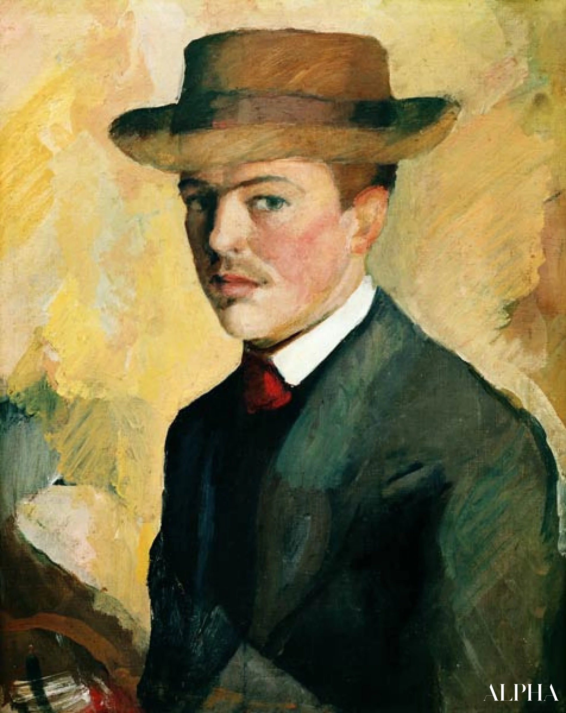 स्वयं चित्र 1909 - August Macke - उच्च गुणवत्ता वाली चित्रकला और पेंटिंग की प्रतियां