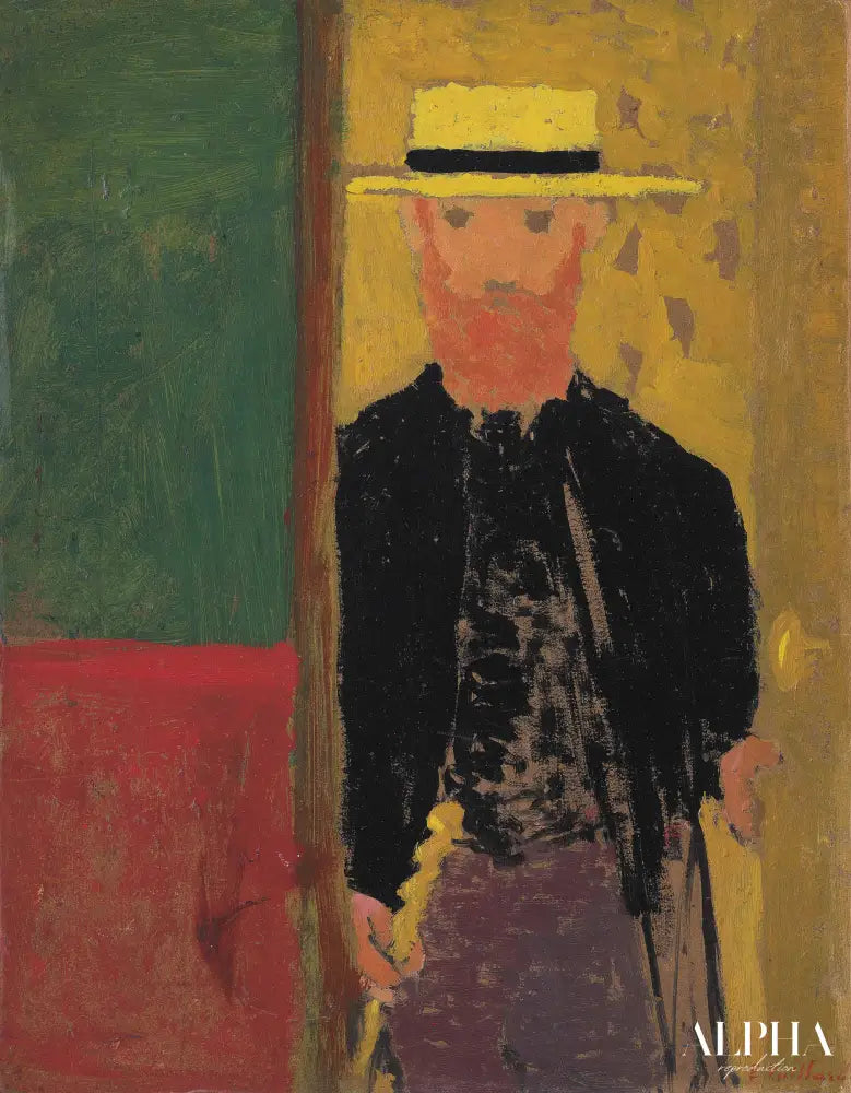 Autoportrait à la canne et au canotier - Édouard Vuillard - Reproductions de tableaux et peintures haut de gamme