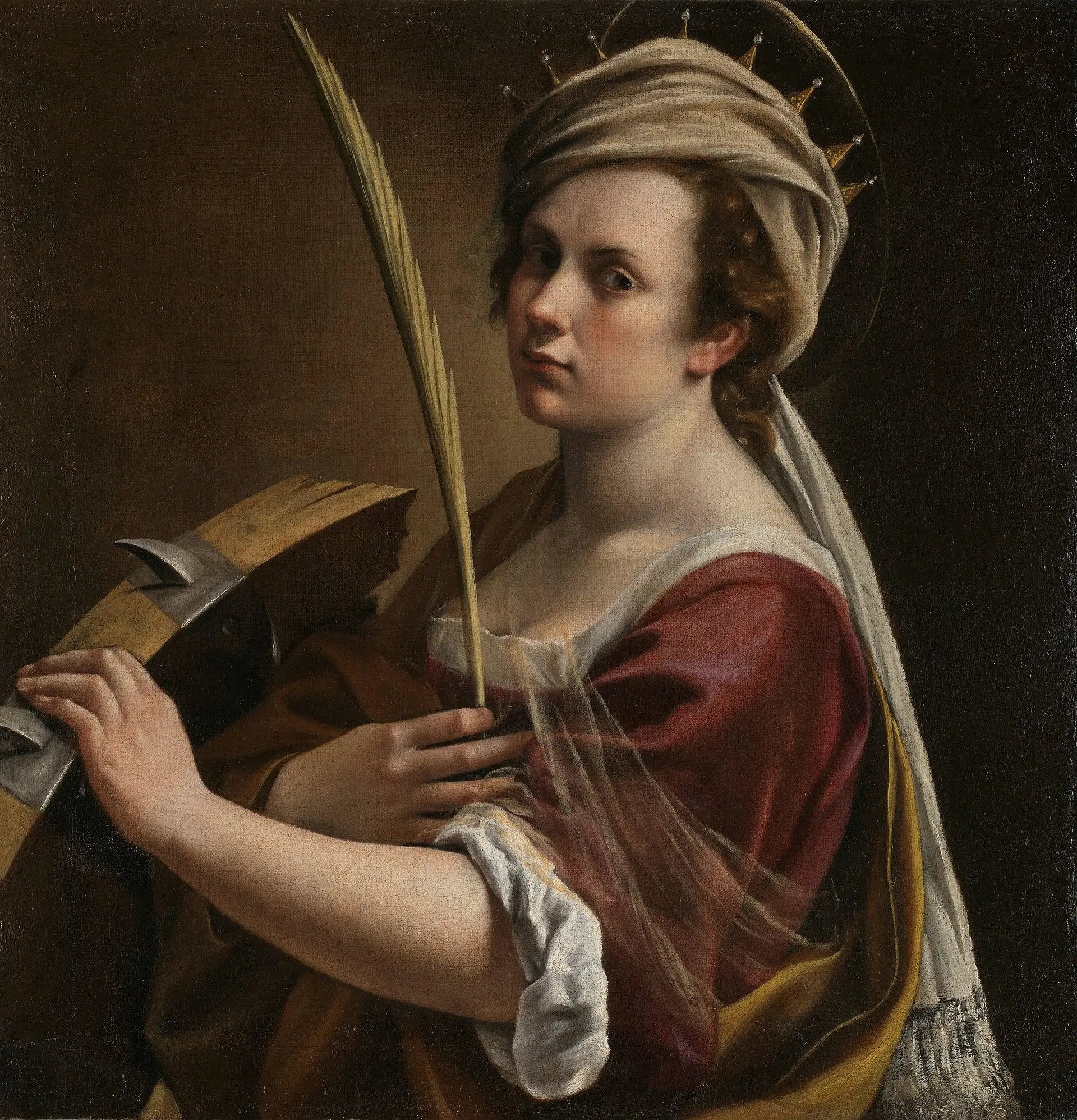 Autoportrait à Sainte Catherine d'Alexandrie - Artemisia Gentileschi image 1 tableau peint à l’huile sur toile