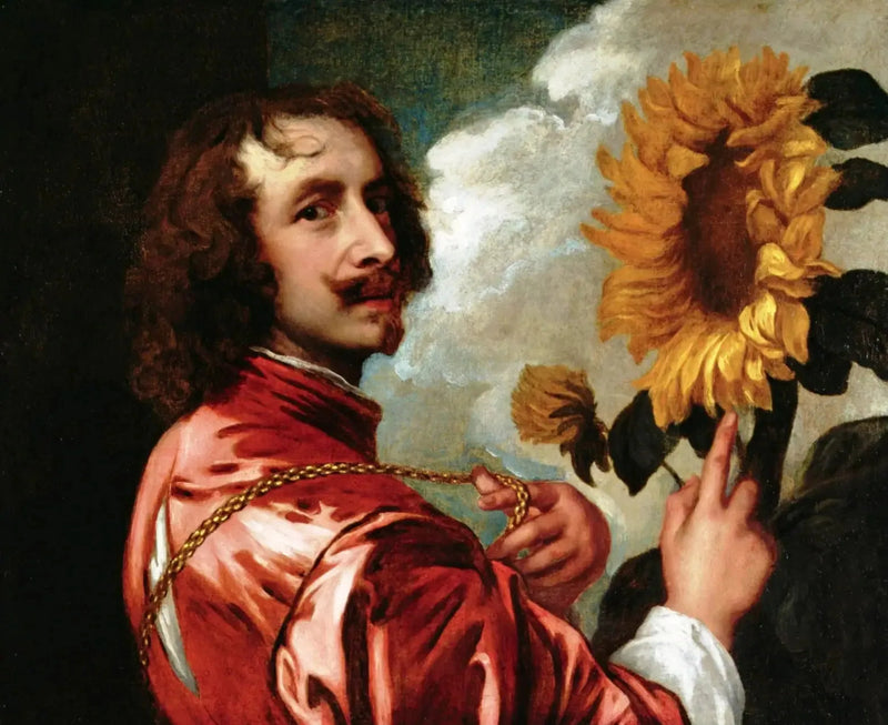 सूरजमुखी के साथ आत्मचित्र - Antoine van Dyck
