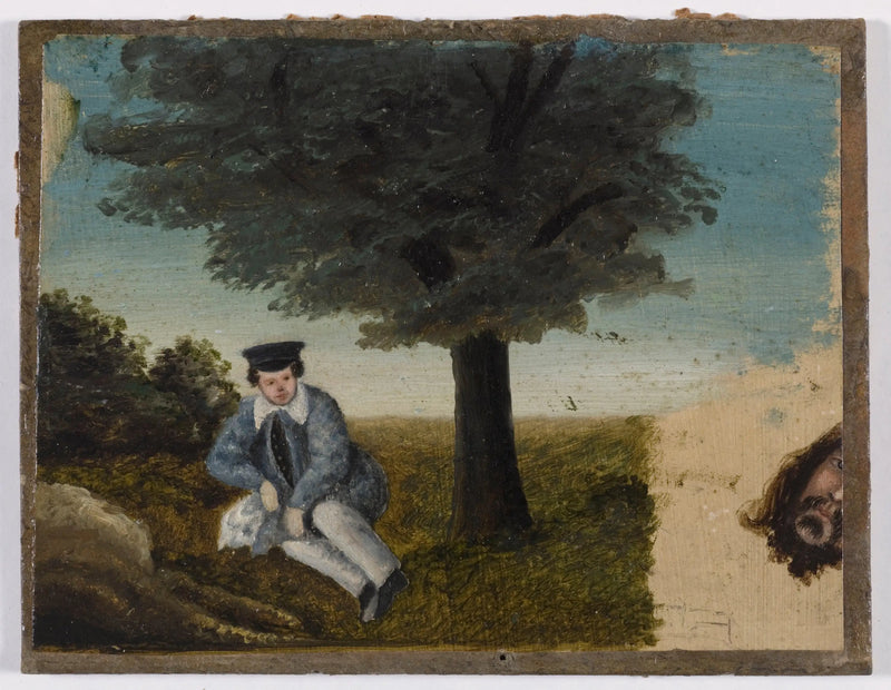 Gustave Courbet की चार साल की उम्र में आत्मचित्र; दाढ़ी वाले सिर का खंड - Gustave Courbet