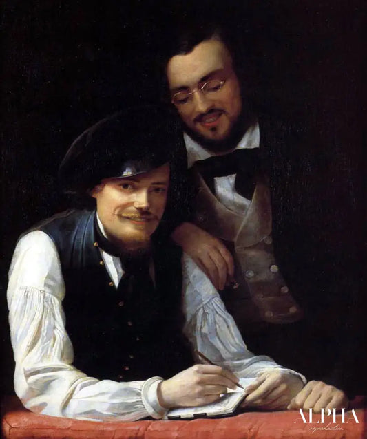 Autoportrait de l'artiste avec son frère, Hermann, 1840 - Franz Xaver Winterhalter - Reproductions de tableaux et peintures haut de gamme