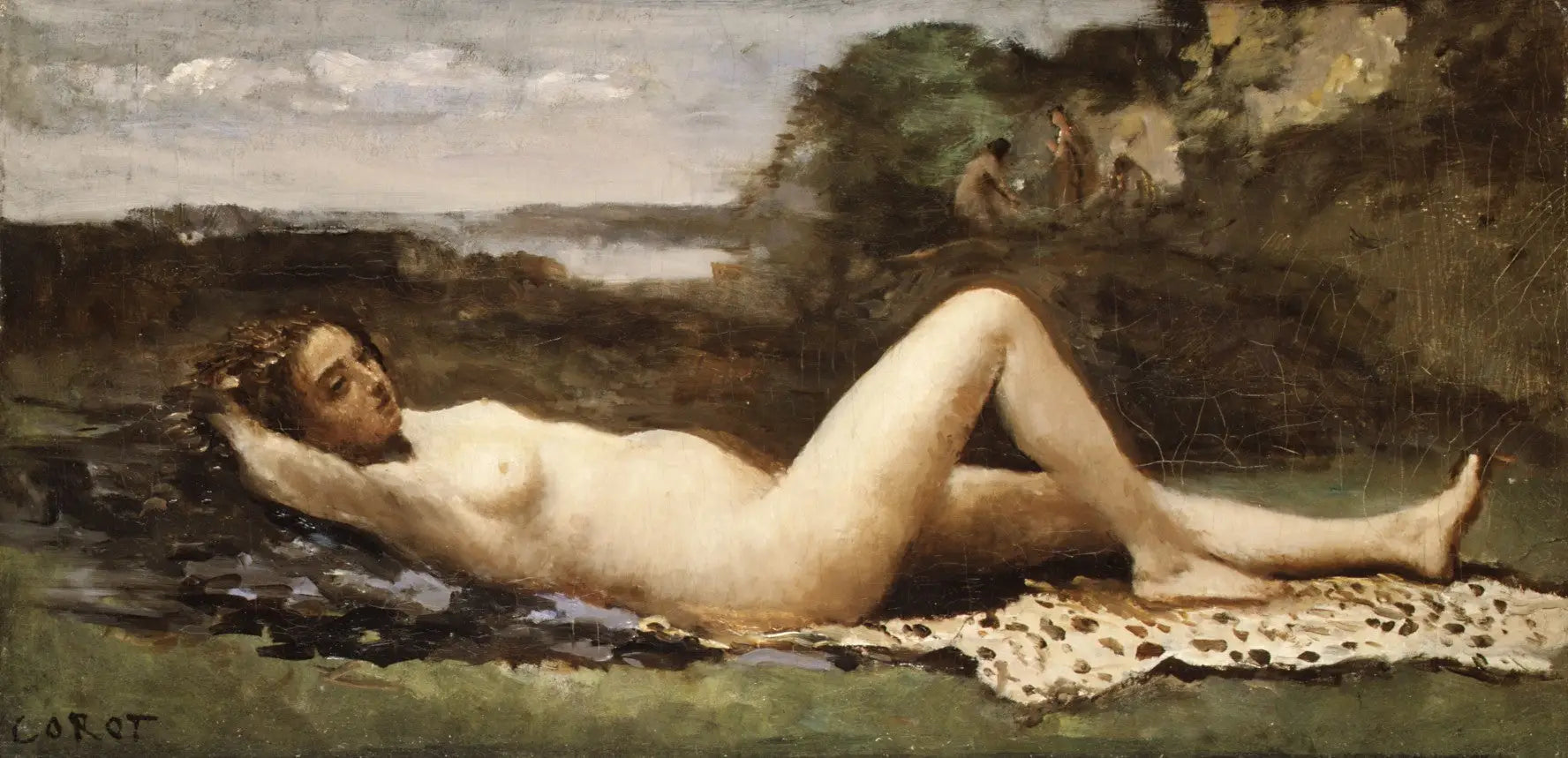 Bacchante dans un paysage - Jean-Baptiste Camille Corot image 1 copie de tableau peinte à la main