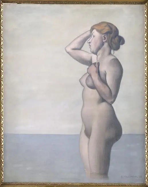 Baigneuse de profil, ciel gris - Félix Vallotton image 1 reproduction de peinture à l’huile