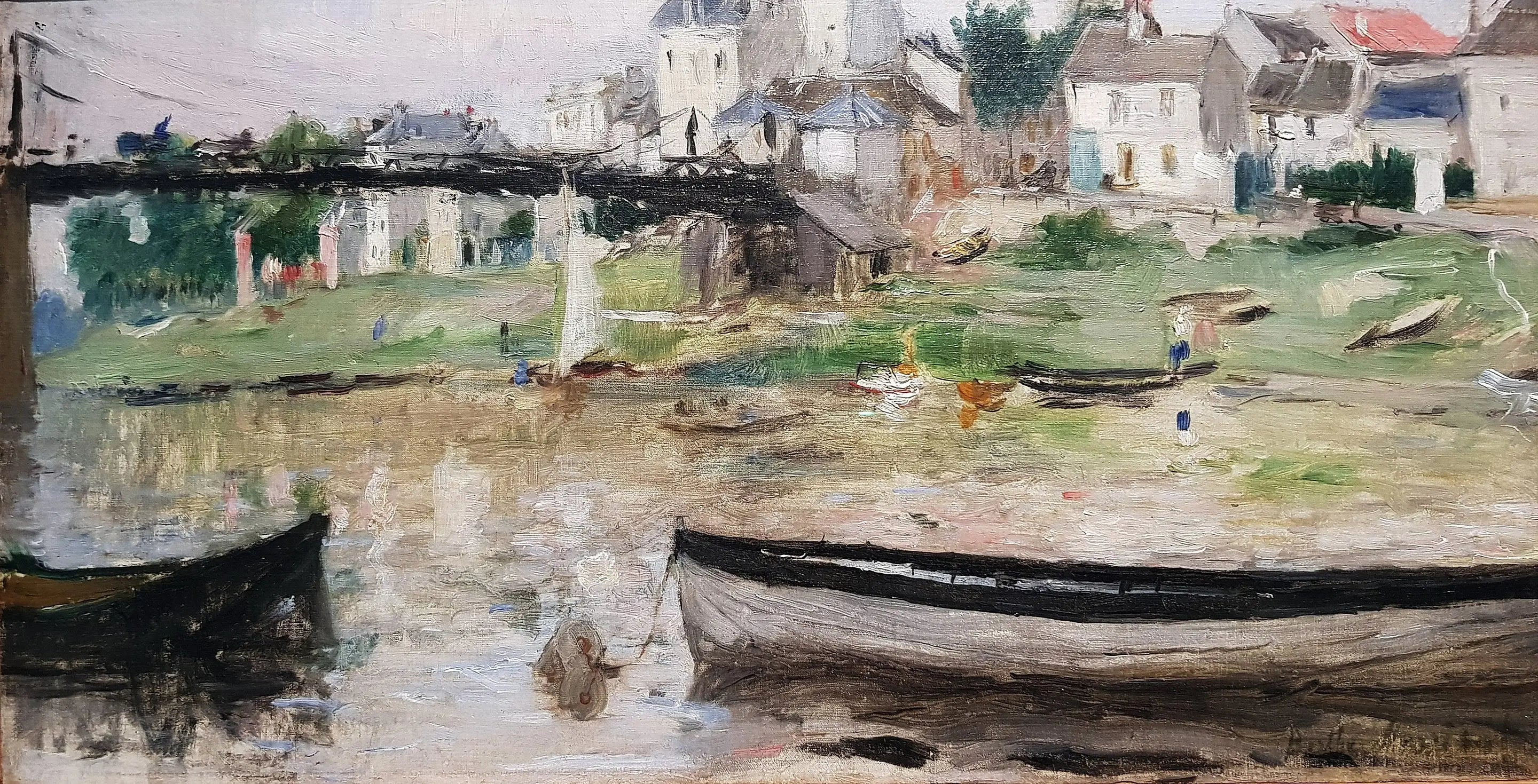 Bateaux sur la Seine - Berthe Morisot image 1 copie peinte à la main à l’huile