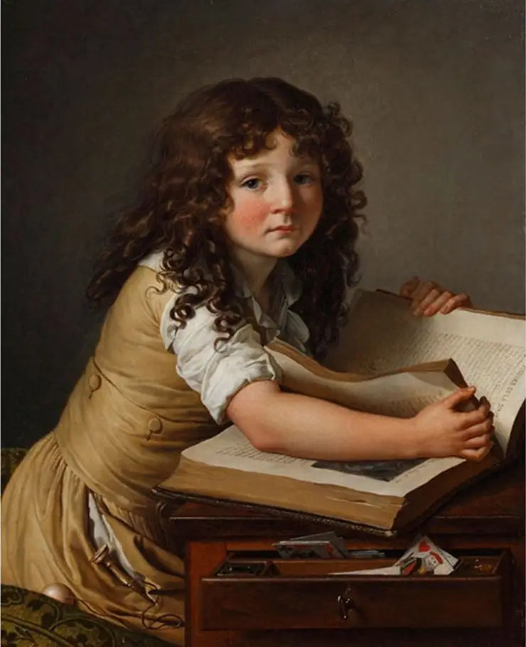 बेन्वित अग्नेस ट्रियोसन किताब में आकृतियों को देखते हुए - एन-लुई Girodet