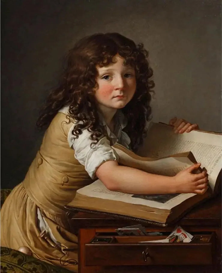 बेन्वित अग्नेस ट्रियोसन किताब में आकृतियों को देखते हुए - एन-लुई Girodet