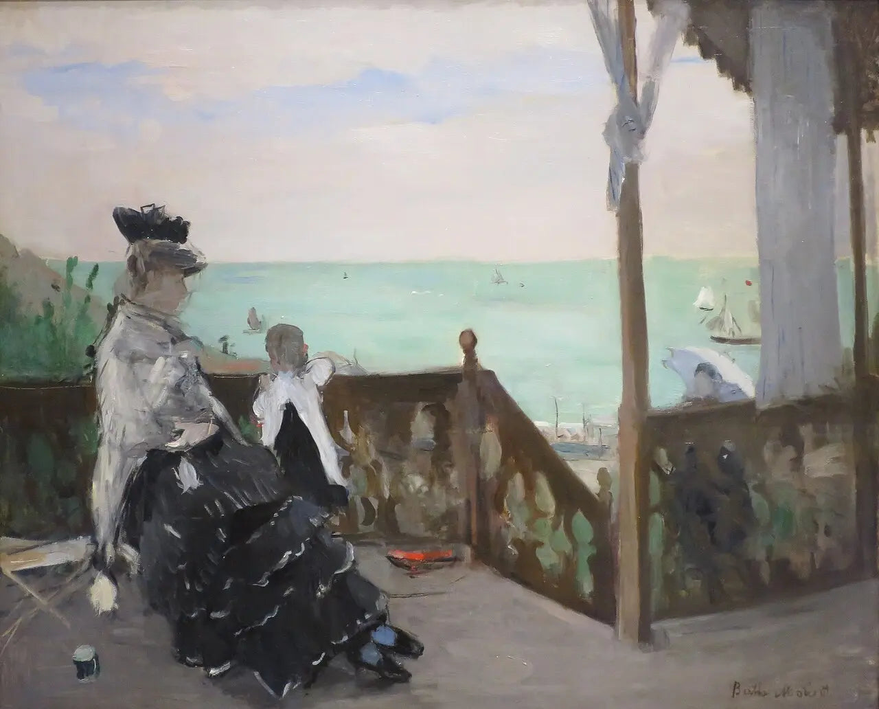 Dans une villa au bord de la mer, peinture de Berthe Morisot