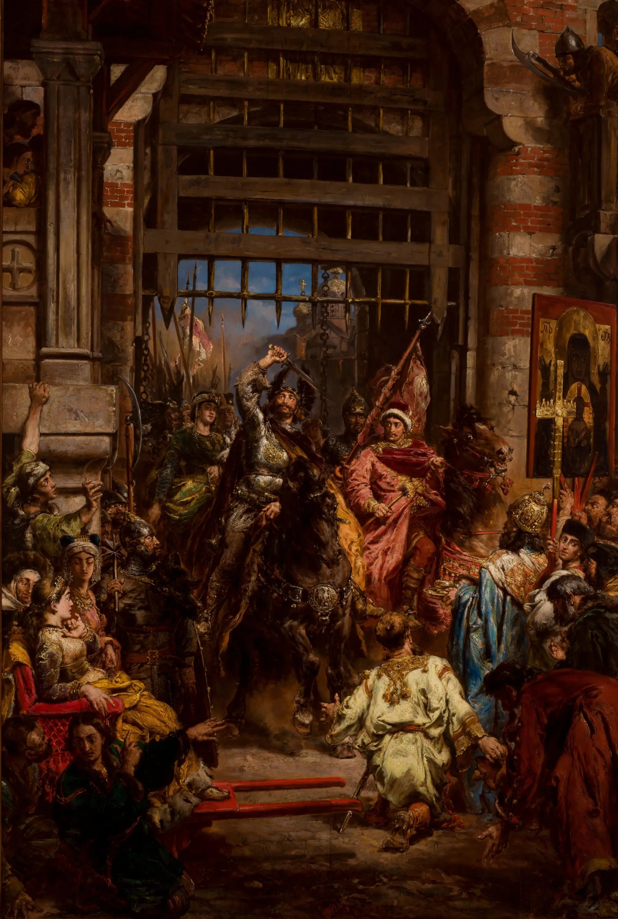 Boleslas le Brave avec Sviatopolk à la Porte Dorée de Kiev - Jan Matejko - Alpha Reproduction
