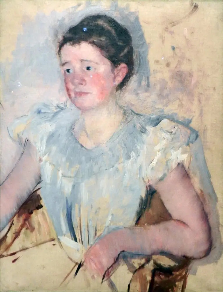 Buste de femme en corsage blanc - Mary Cassatt image 1 reproduction d’œuvre d’art à l’huile