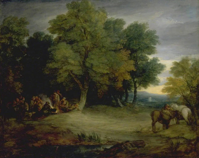 जिप्सी शिविर, सूर्यास्त - थॉमस गेन्सबरो