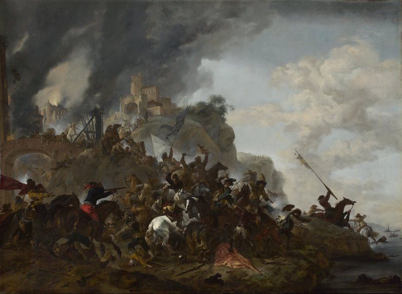 Cavalerie faisant une sortie depuis un fort sur une colline - Philips Wouwerman