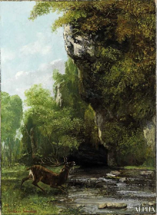 Cerf en détresse - Gustave Courbet - Reproductions de tableaux et peintures haut de gamme