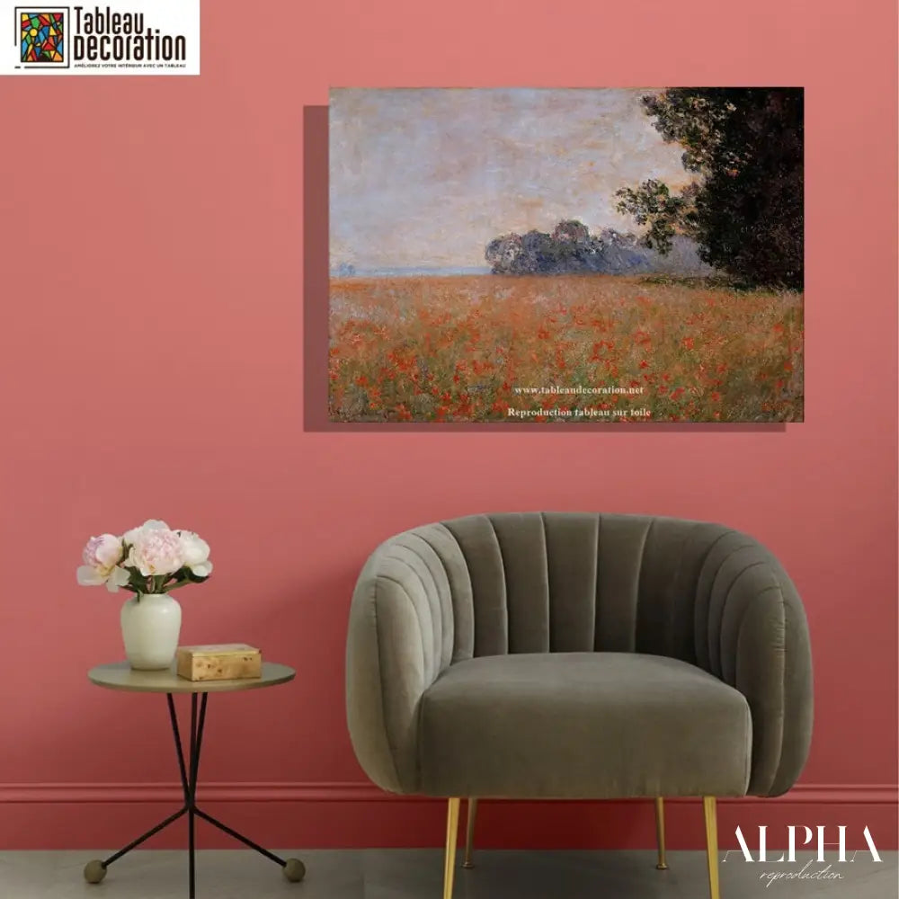 Champ d'avoine aux coquelicots - Tableau Monet - Reproductions de tableaux et peintures haut de gamme