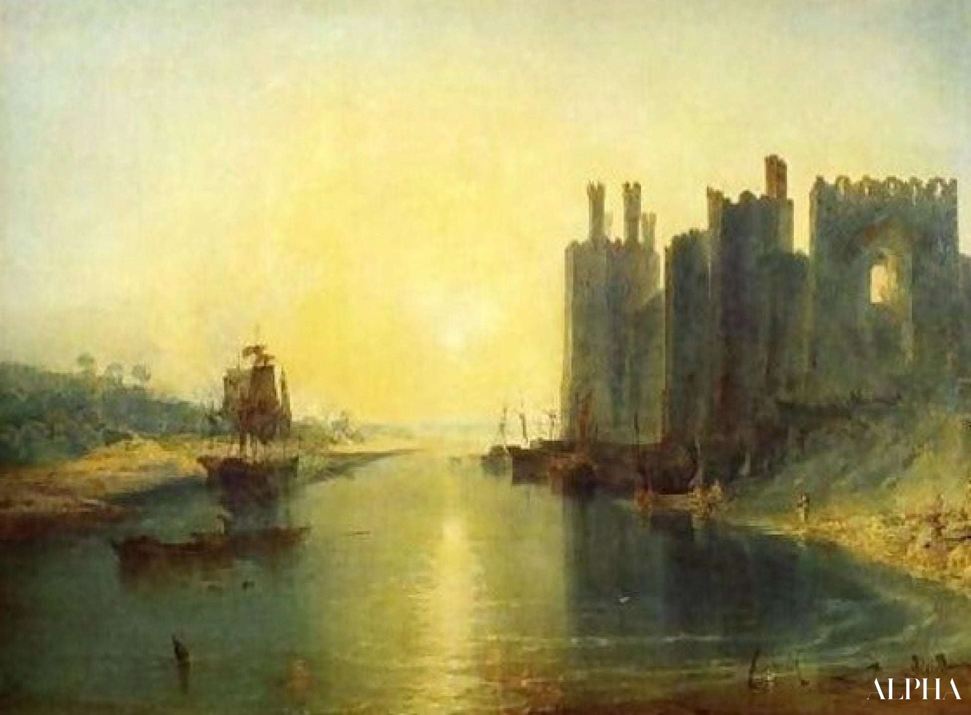 Château de Caernarvon - William Turner - Reproductions de tableaux et peintures haut de gamme