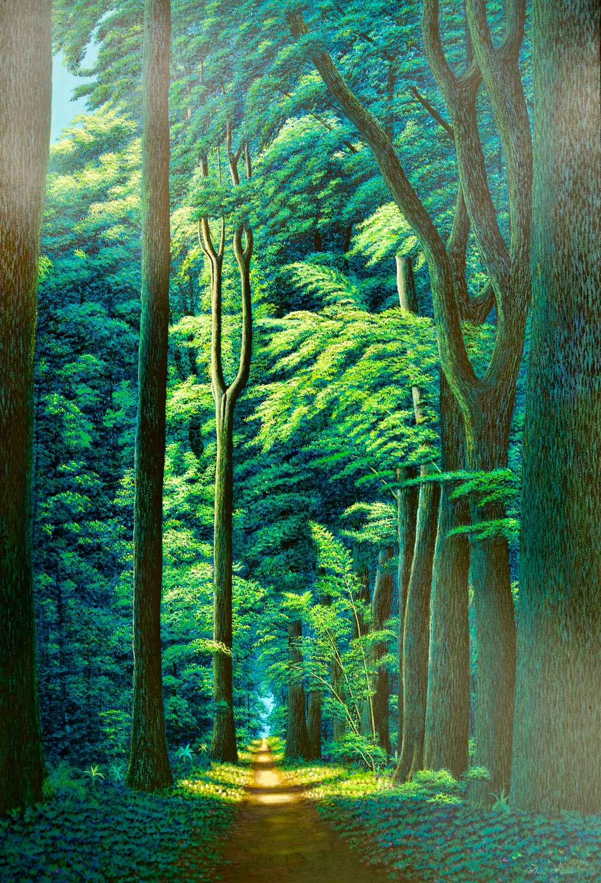 Chemin dans la Forêt Verte | 130 x 190 cm Reproductions de tableaux à la peinture à l’huile