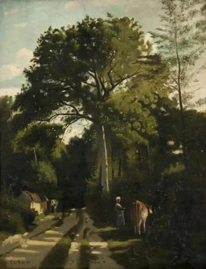 Chemin forestier, Ville d'Avray - Jean-Baptiste Camille Corot image 1 reproduction d’œuvre d’art à l’huile