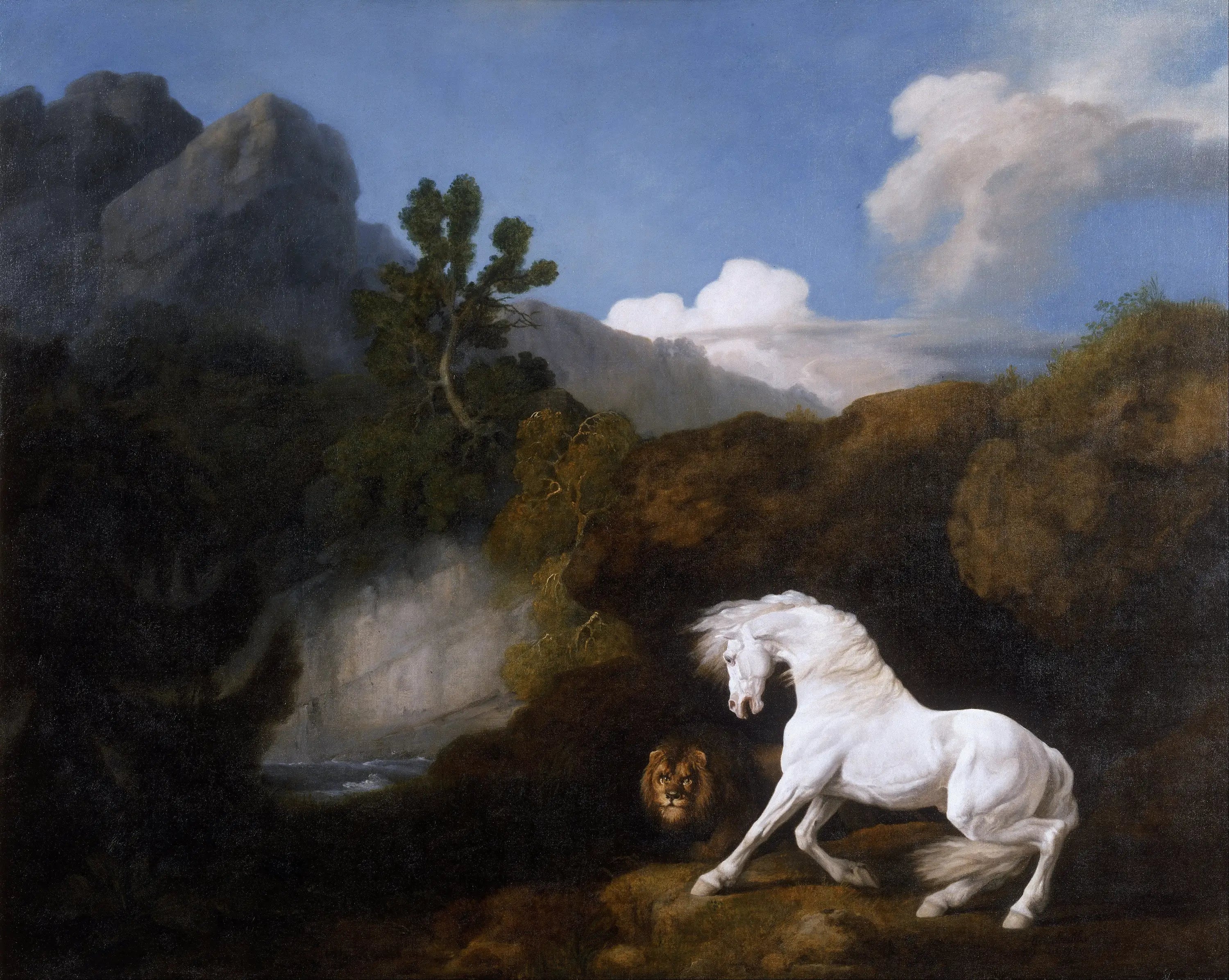 Cheval effrayé par un lion - George Stubbs - Alpha Reproduction