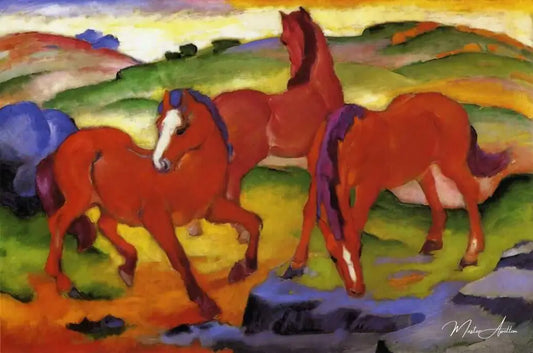 Chevaux rouge - Franz Marc - Reproductions de tableaux et peintures haut de gamme