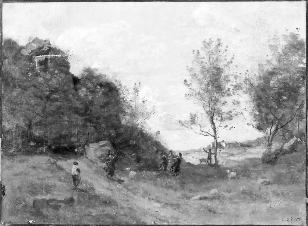 Chevrier dans un paysage - Jean-Baptiste Camille Corot image 1 tableau peint à l’huile sur toile