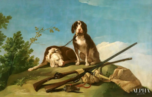 Chiens en laisse - Francisco de Goya - Reproductions de tableaux et peintures haut de gamme