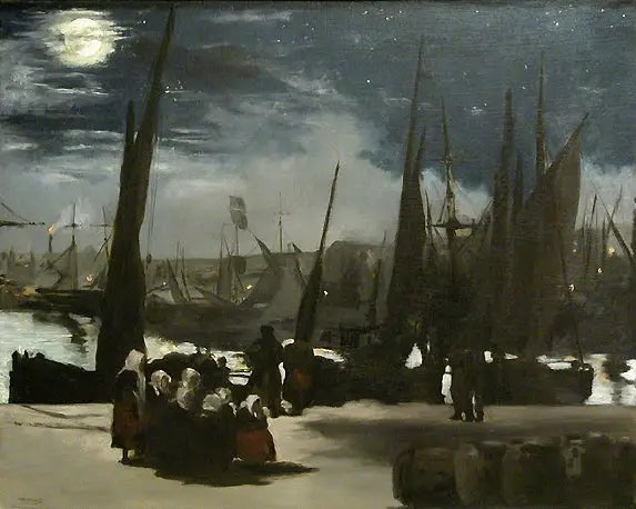 बौलों के बंदरगाह पर चाँदनी - Édouard Manet