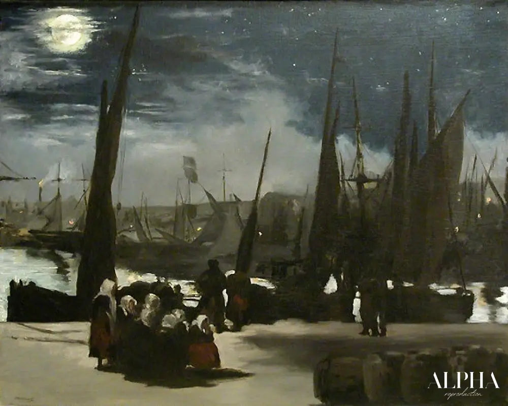 Clair de lune sur le port de Boulogne - Edouard Manet - Reproductions de tableaux et peintures haut de gamme