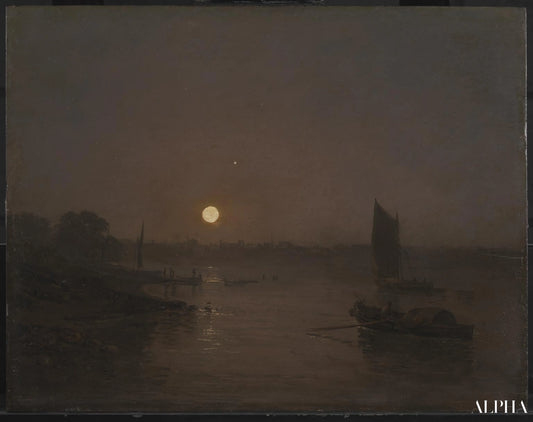 Clair de lune une étude à Millbank - William Turner - Reproductions de tableaux et peintures haut de gamme