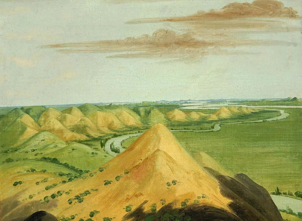 Clay Bluffs, à vingt milles au-dessus des Mandans - George Catlin image 1 reproduction de peinture à l’huile