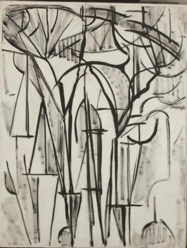 पेड़ रचना 1 (अधूरा) - पीट मॉंड्रियन