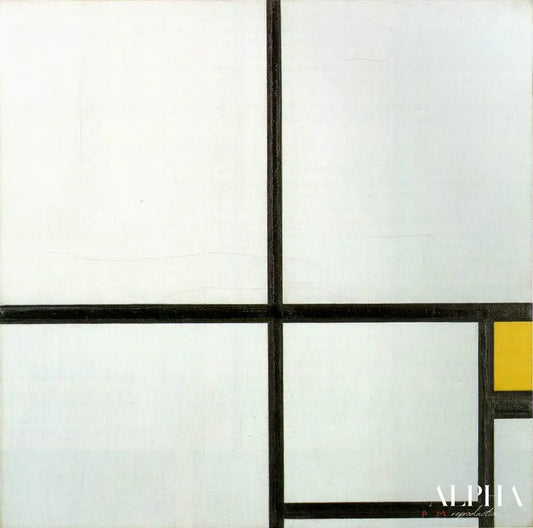 Composition avec du jaune - Mondrian - Reproductions de tableaux et peintures haut de gamme