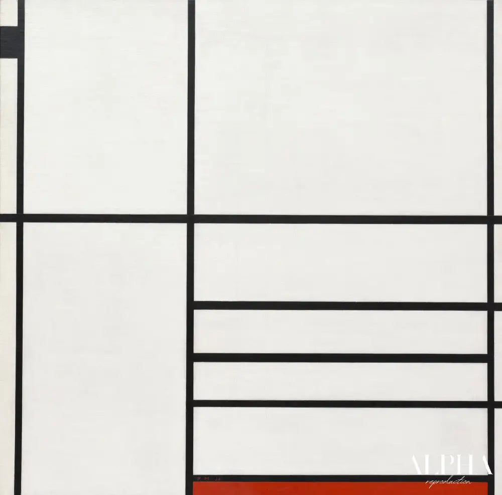 Composition en blanc noir et rouge - Mondrian - Reproductions de tableaux et peintures haut de gamme