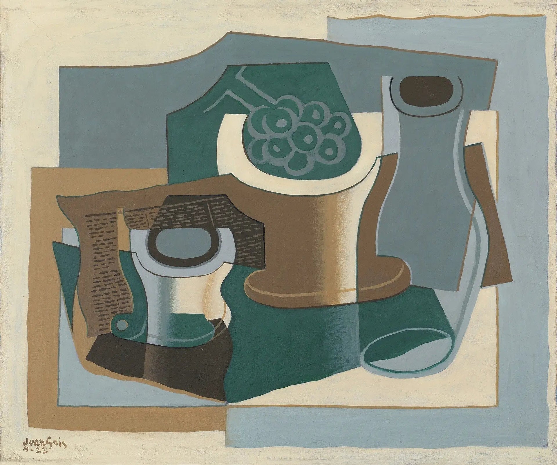 Compotier et carafe - Juan Gris image 1 copie peinte à la main à l’huile