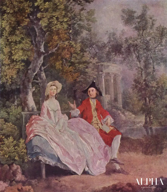 Conversation dans un parc - Thomas Gainsborough - Reproductions de tableaux et peintures haut de gamme